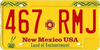 NM license plate 467RMJ