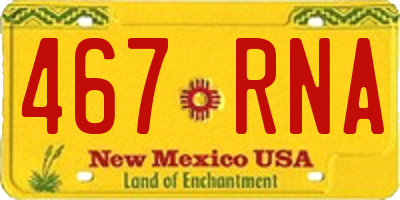 NM license plate 467RNA