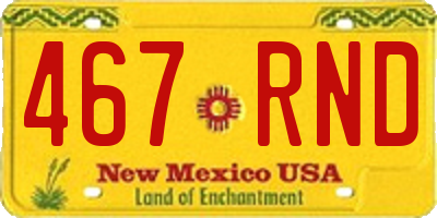 NM license plate 467RND