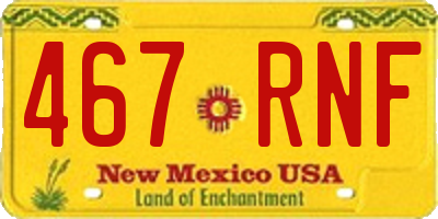 NM license plate 467RNF