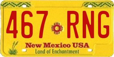 NM license plate 467RNG