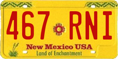 NM license plate 467RNI