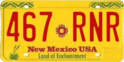 NM license plate 467RNR