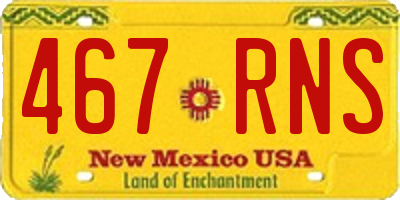 NM license plate 467RNS