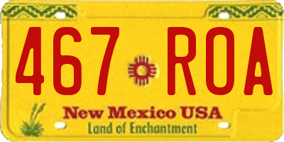 NM license plate 467ROA