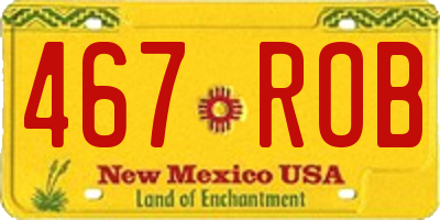 NM license plate 467ROB