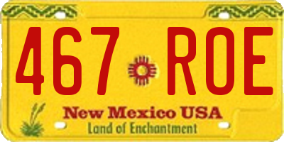 NM license plate 467ROE