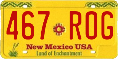 NM license plate 467ROG