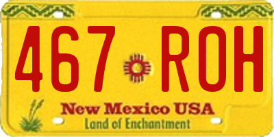 NM license plate 467ROH