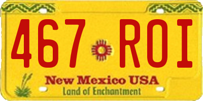 NM license plate 467ROI