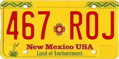 NM license plate 467ROJ