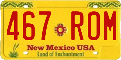 NM license plate 467ROM