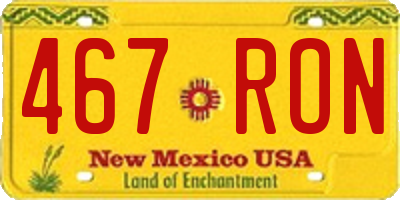 NM license plate 467RON