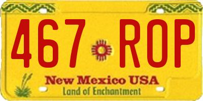 NM license plate 467ROP