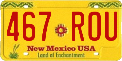 NM license plate 467ROU