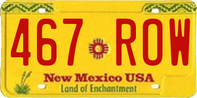 NM license plate 467ROW