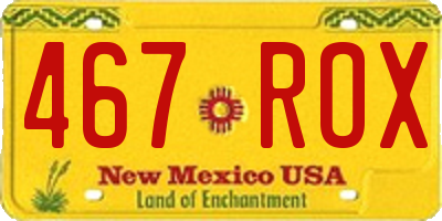 NM license plate 467ROX