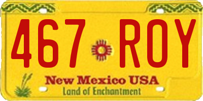NM license plate 467ROY