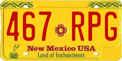 NM license plate 467RPG