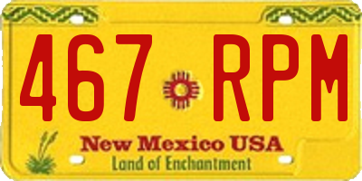NM license plate 467RPM