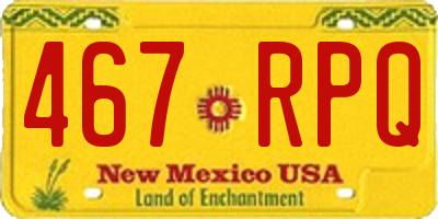 NM license plate 467RPQ