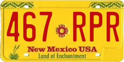 NM license plate 467RPR