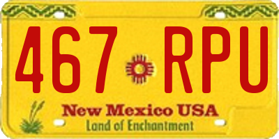 NM license plate 467RPU