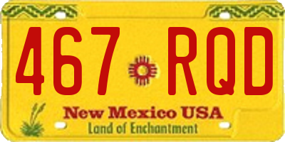 NM license plate 467RQD