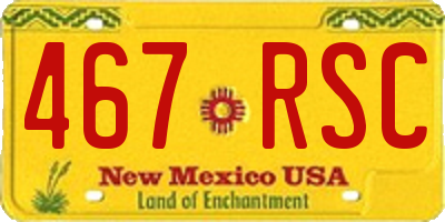 NM license plate 467RSC