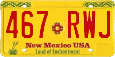 NM license plate 467RWJ