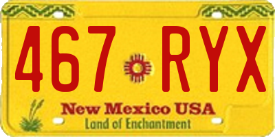 NM license plate 467RYX