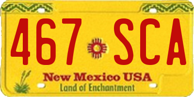 NM license plate 467SCA