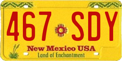NM license plate 467SDY