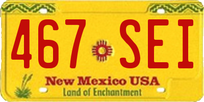 NM license plate 467SEI