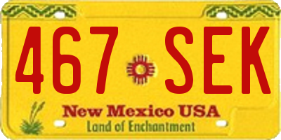 NM license plate 467SEK