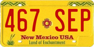NM license plate 467SEP