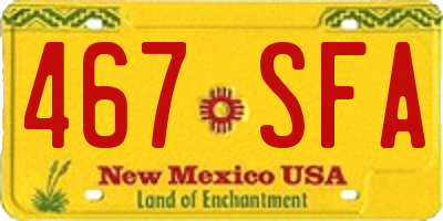 NM license plate 467SFA