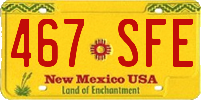 NM license plate 467SFE