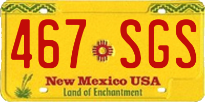 NM license plate 467SGS