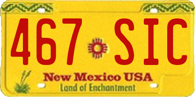 NM license plate 467SIC