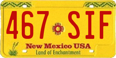 NM license plate 467SIF