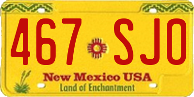 NM license plate 467SJO