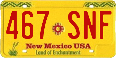 NM license plate 467SNF