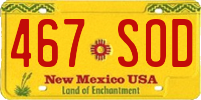 NM license plate 467SOD