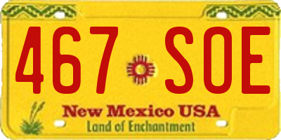 NM license plate 467SOE