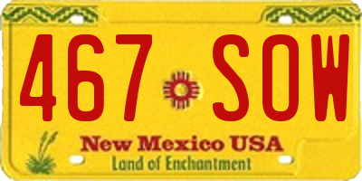NM license plate 467SOW