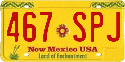 NM license plate 467SPJ