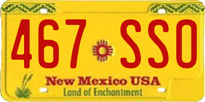 NM license plate 467SSO