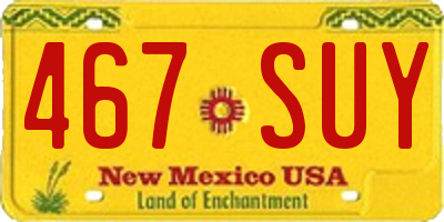 NM license plate 467SUY
