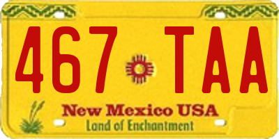 NM license plate 467TAA